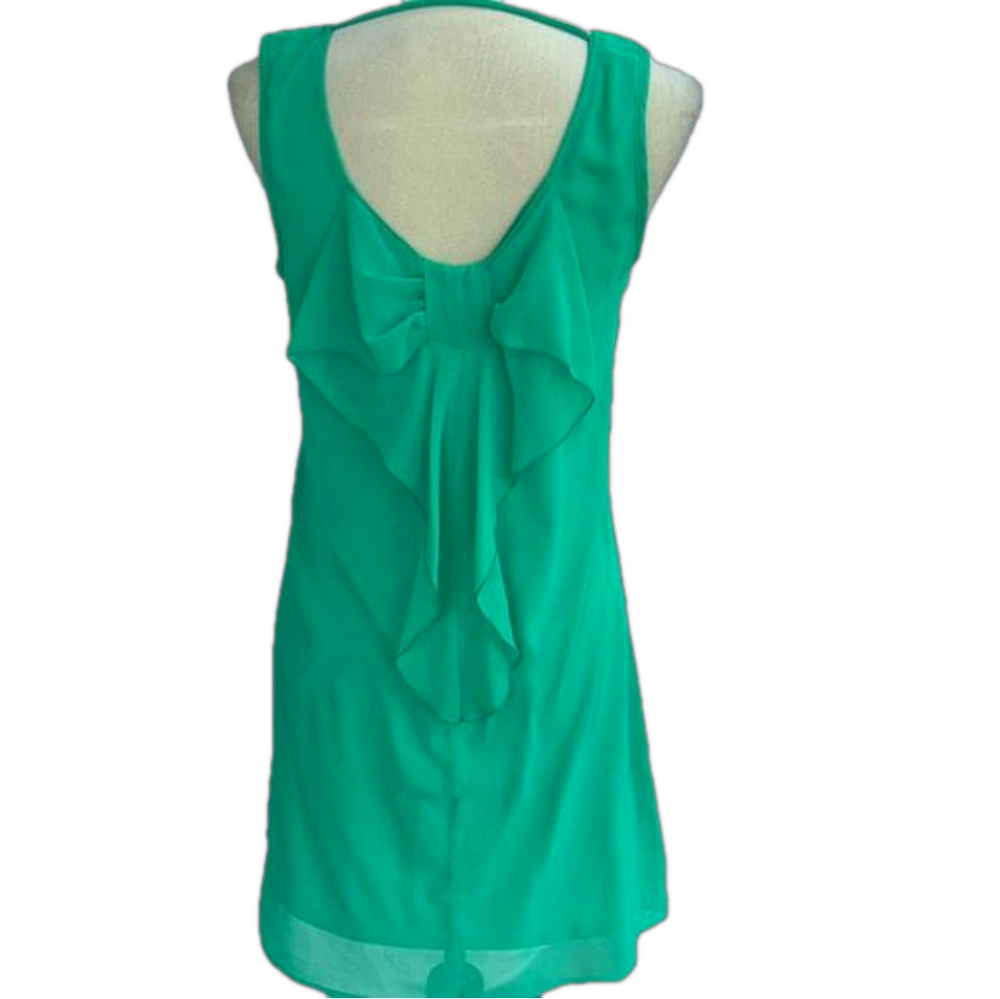 Green Sack Dress w/ Fabulous Bow: Size Small